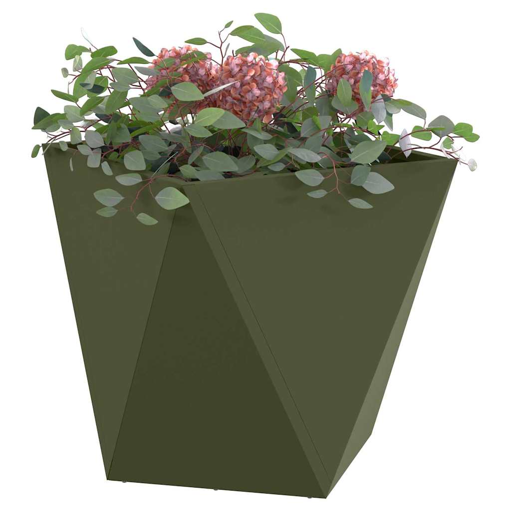 Fioriera Verde oliva 40 x 40 x 40 cm Acciaio