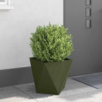 Fioriera 2 pcs Verde oliva 40 x 40 x 40 cm Acciaio