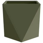 Fioriera 2 pcs Verde oliva 40 x 40 x 40 cm Acciaio