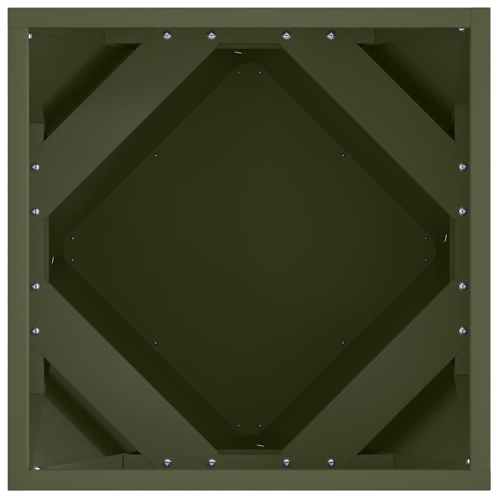 Fioriera 2 pcs Verde oliva 40 x 40 x 40 cm Acciaio