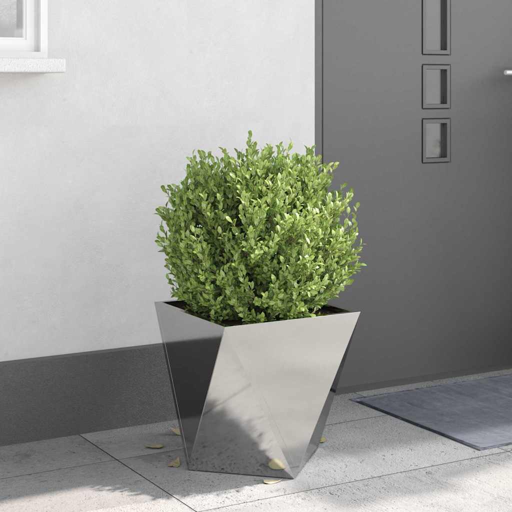 Fioriera 2 pcs Argento 40 x 40 x 40 cm Acciaio inossidabile