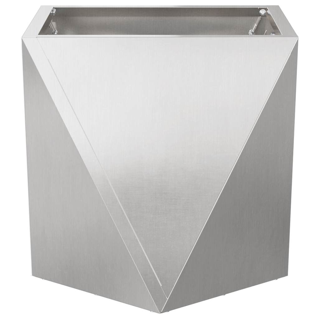 Fioriera 2 pcs Argento 40 x 40 x 40 cm Acciaio inossidabile