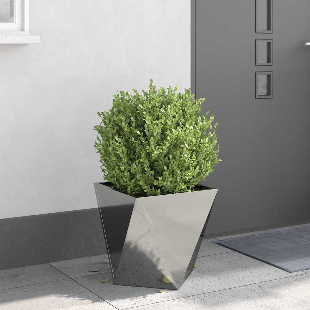 Fioriera 2 pcs Argento 40 x 40 x 40 cm Acciaio zincato