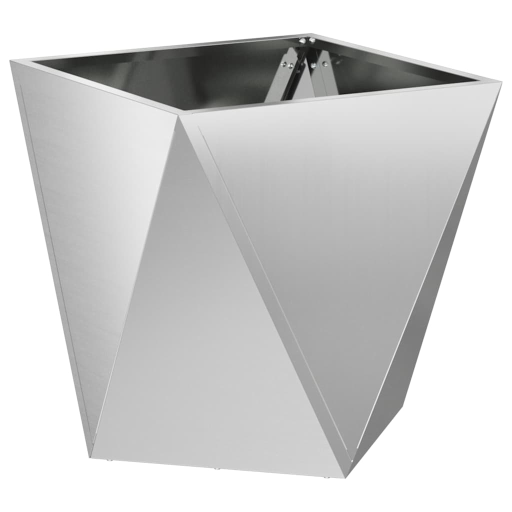 Fioriera 2 pcs Argento 40 x 40 x 40 cm Acciaio zincato
