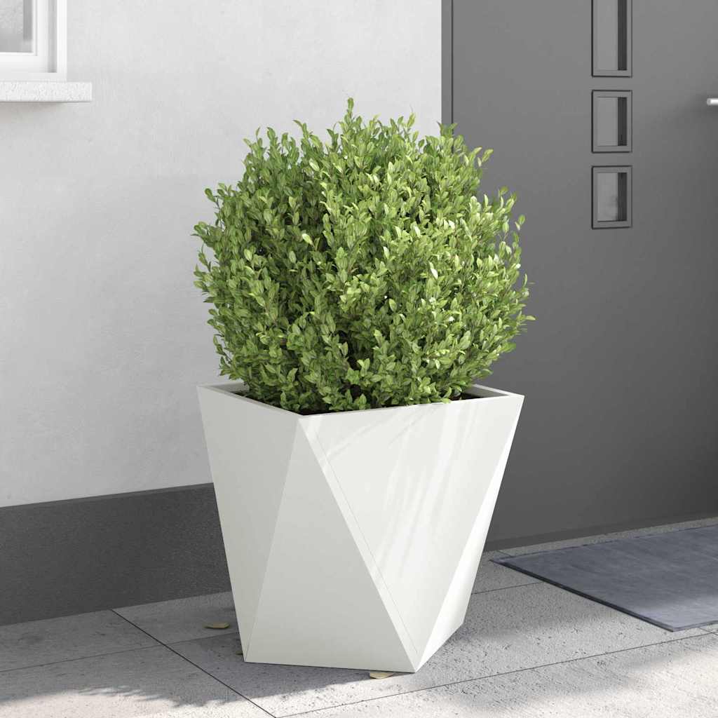 Fioriera Bianco 50 x 50 x 50 cm Acciaio