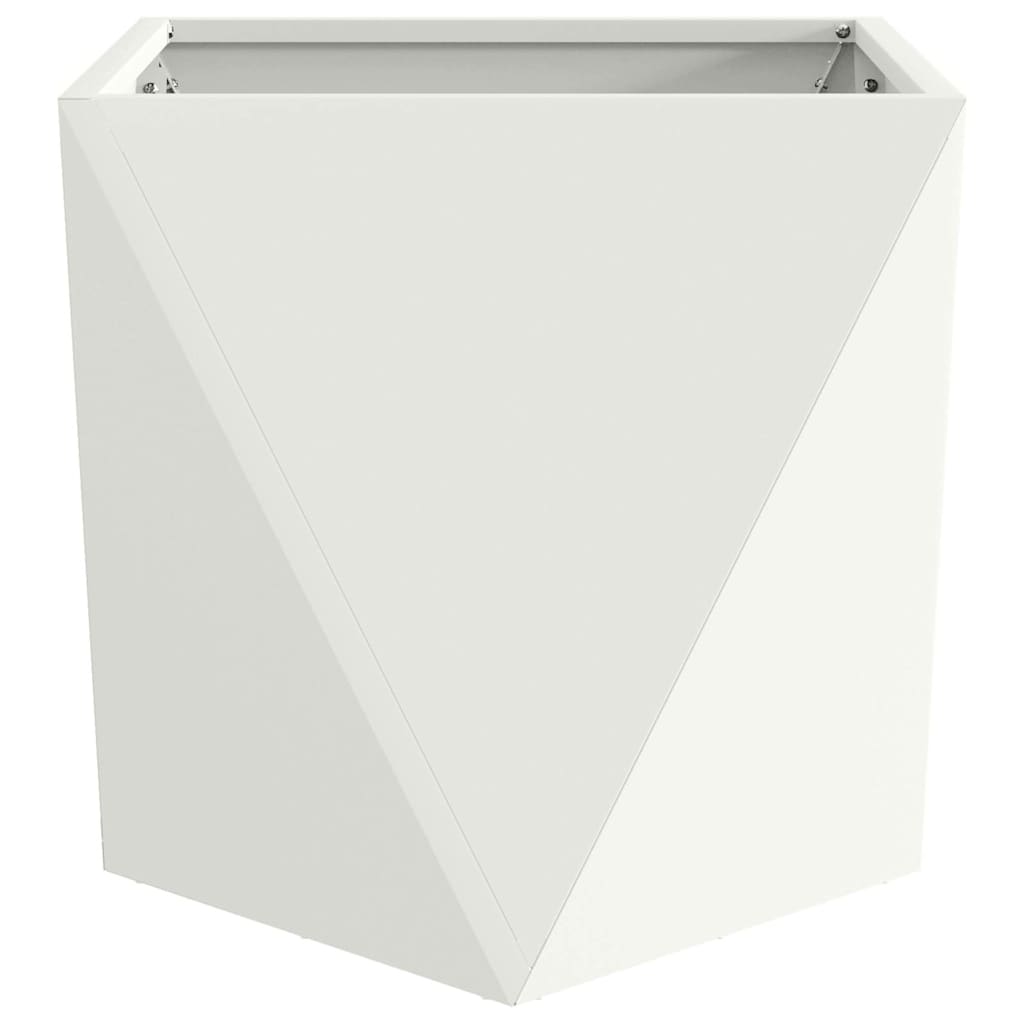 Fioriera Bianco 50 x 50 x 50 cm Acciaio