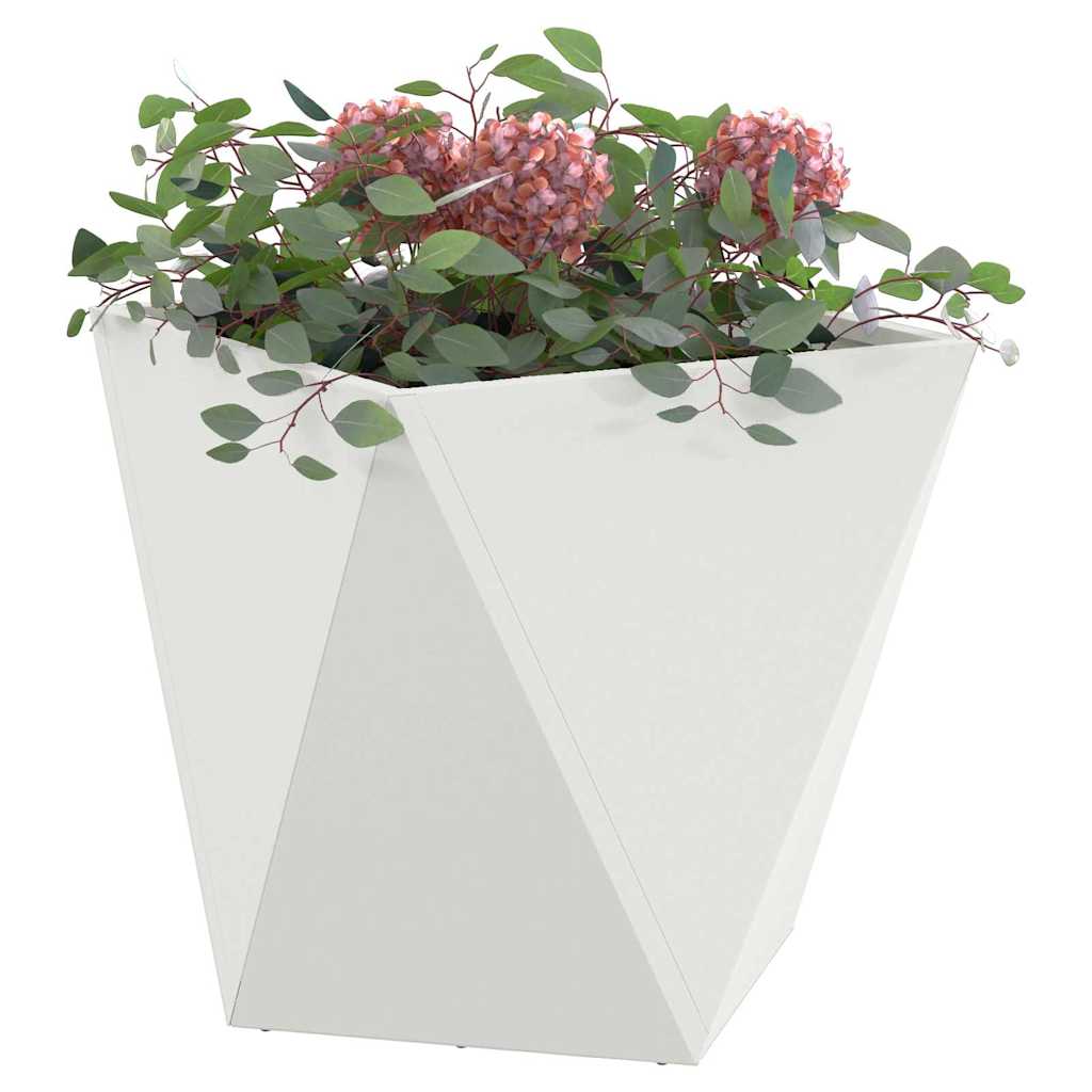 Fioriera Bianco 50 x 50 x 50 cm Acciaio