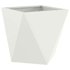 Fioriera 2 pcs Bianco 50 x 50 x 50 cm Acciaio