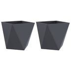 Fioriera 2 pcs Antracite 50 x 50 x 50 cm Acciaio