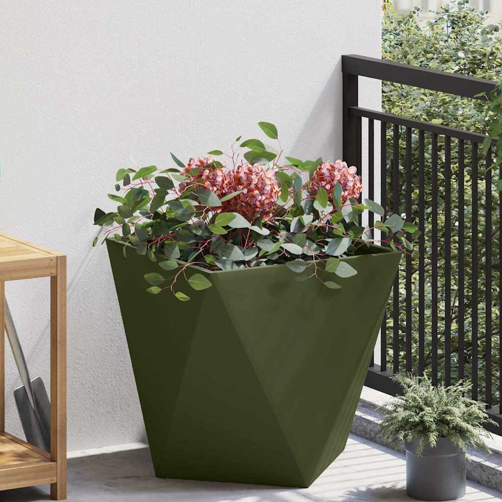Fioriera Verde oliva 50 x 50 x 50 cm Acciaio