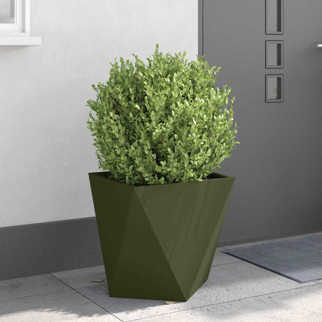 Fioriera Verde oliva 50 x 50 x 50 cm Acciaio