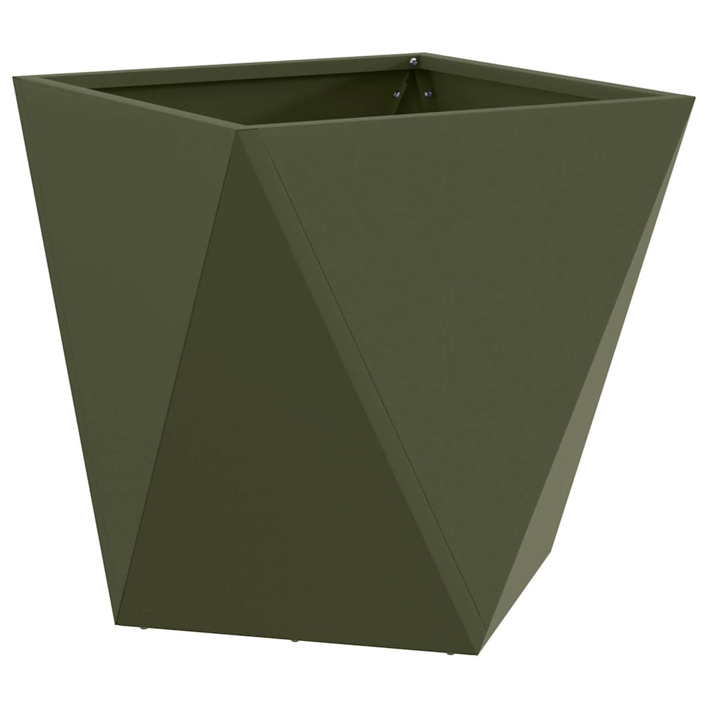 Fioriera Verde oliva 50 x 50 x 50 cm Acciaio