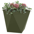 Fioriera 2 pcs Verde oliva 50 x 50 x 50 cm Acciaio