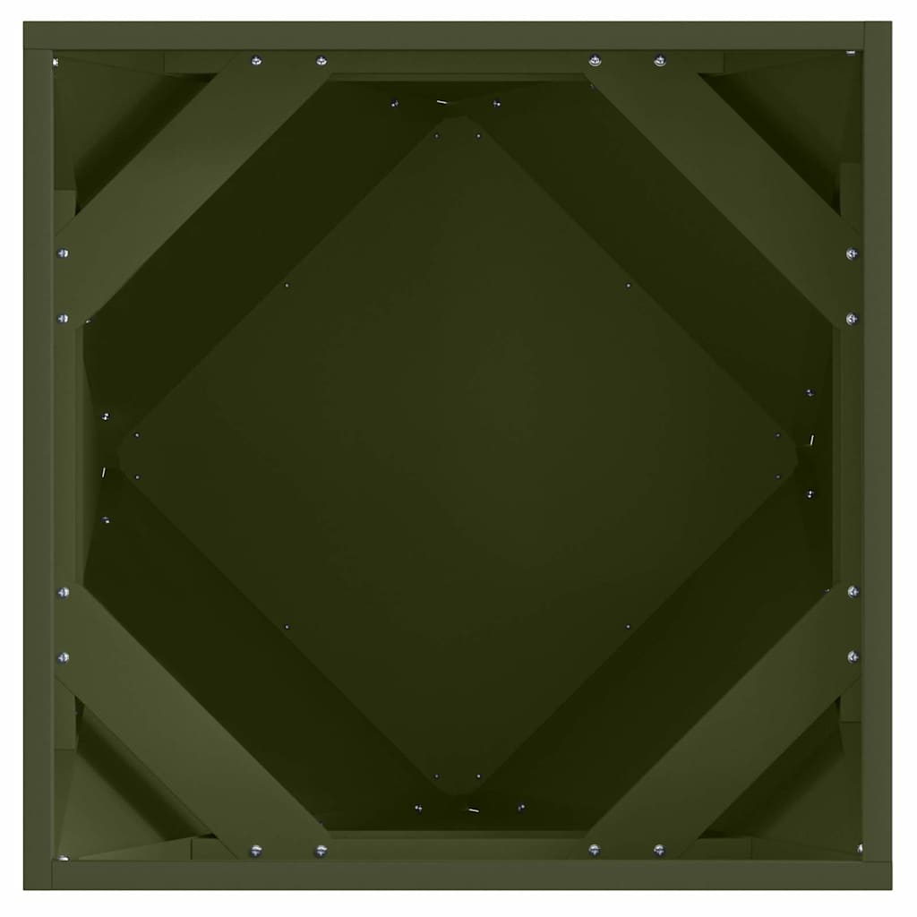 Fioriera 2 pcs Verde oliva 50 x 50 x 50 cm Acciaio