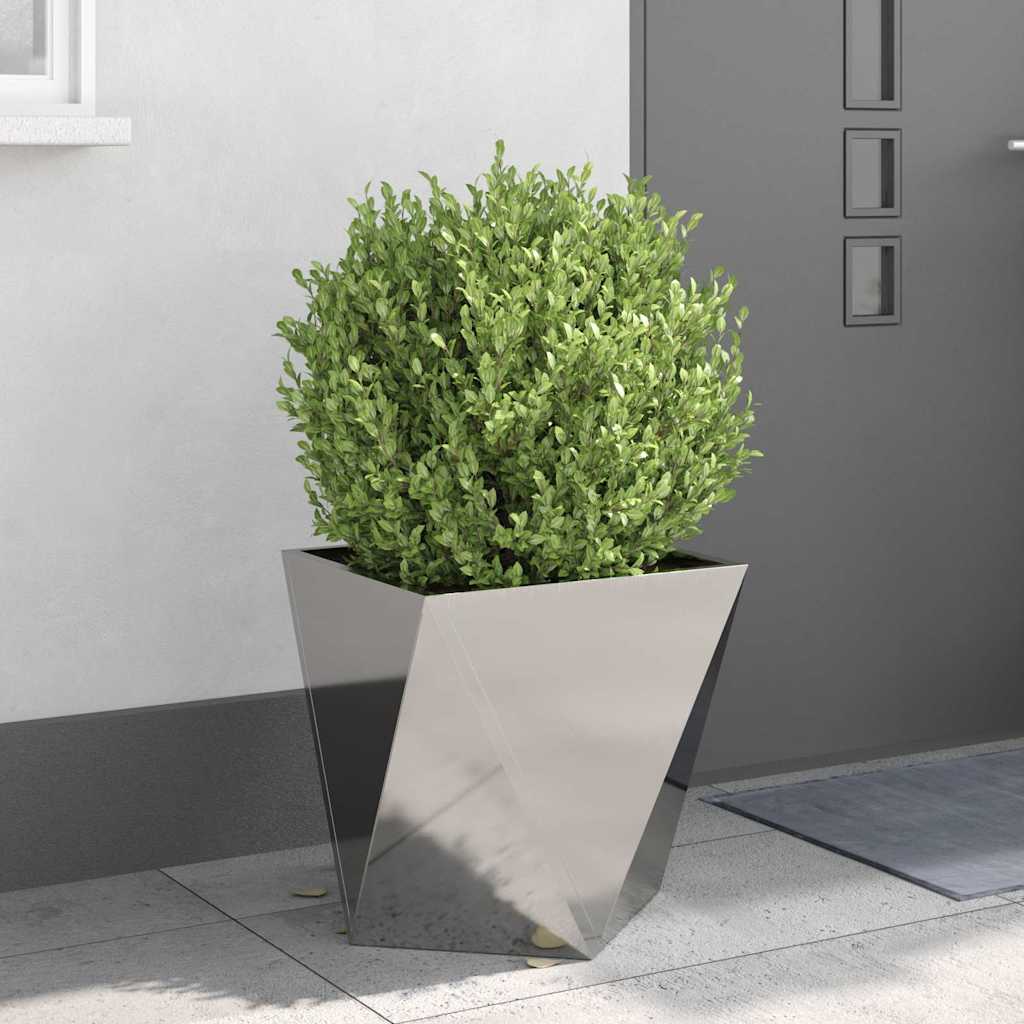 Fioriera 2 pcs Argento 50 x 50 x 50 cm Acciaio inossidabile