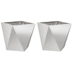 Fioriera 2 pcs Argento 50 x 50 x 50 cm Acciaio inossidabile