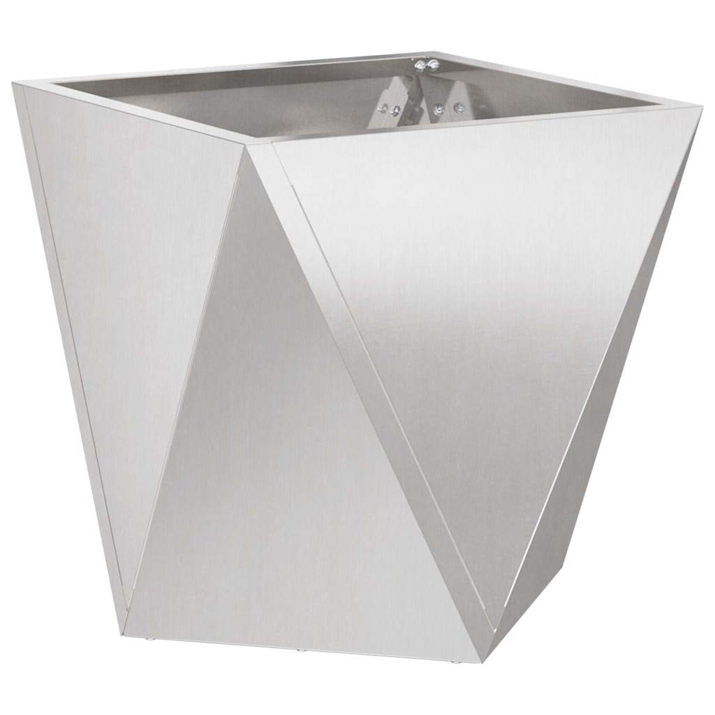 Fioriera 2 pcs Argento 50 x 50 x 50 cm Acciaio inossidabile