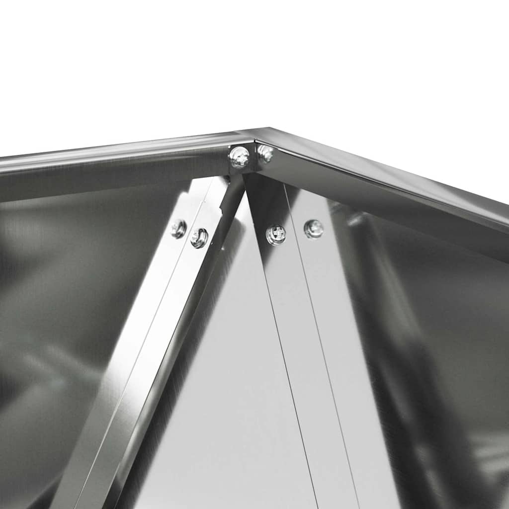 Fioriera 2 pcs Argento 50 x 50 x 50 cm Acciaio zincato