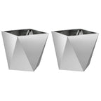 Fioriera 2 pcs Argento 50 x 50 x 50 cm Acciaio zincato
