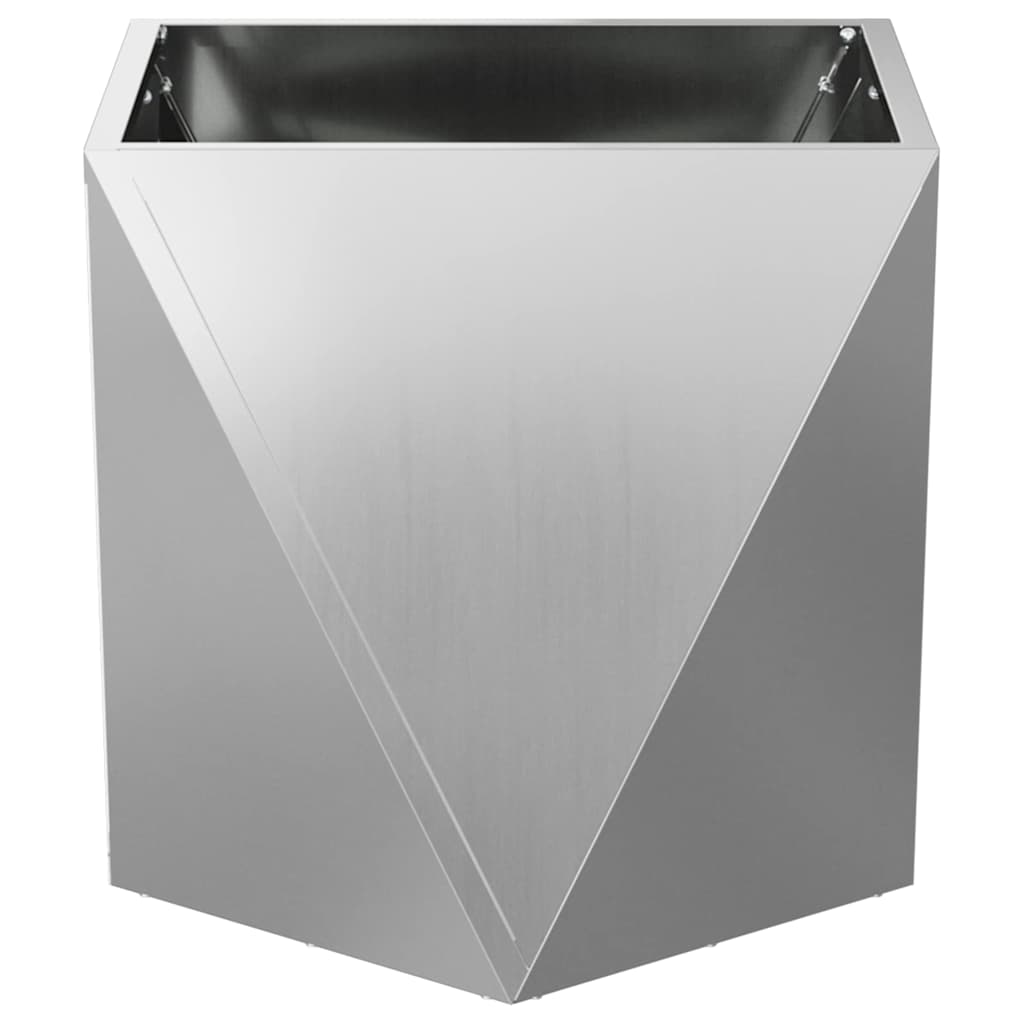 Fioriera 2 pcs Argento 50 x 50 x 50 cm Acciaio zincato