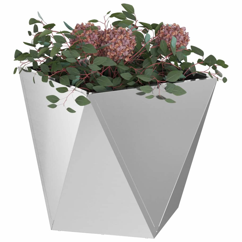 Fioriera 2 pcs Argento 50 x 50 x 50 cm Acciaio zincato