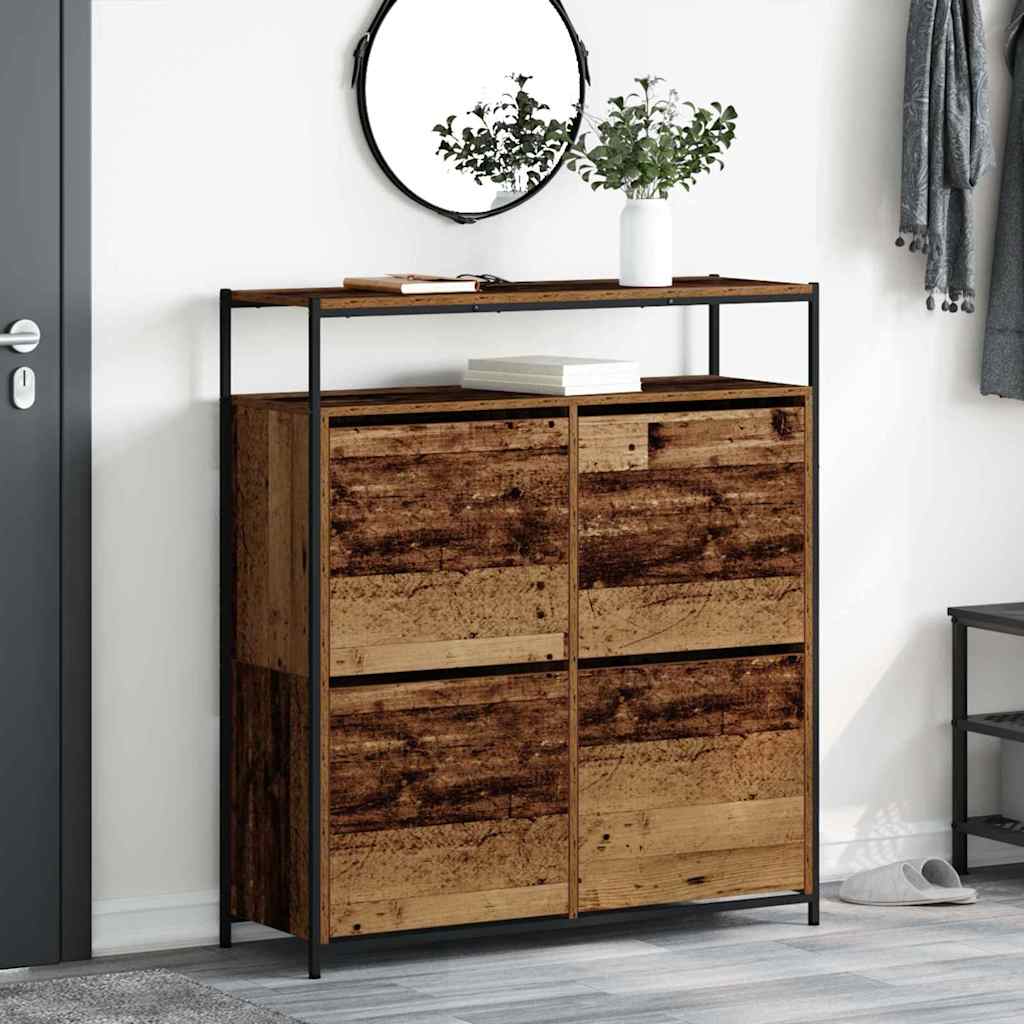 Mobile per scarpe con porta Legno vecchio 100 x 34 x 112 cm