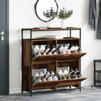Mobile per scarpe con porta Legno vecchio 100 x 34 x 112 cm