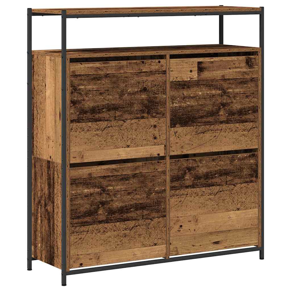 Mobile per scarpe con porta Legno vecchio 100 x 34 x 112 cm