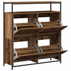 Mobile per scarpe con porta Legno vecchio 100 x 34 x 112 cm