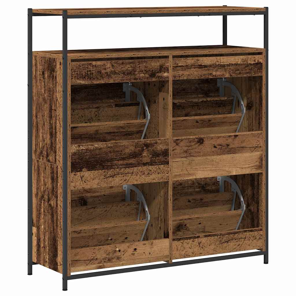Mobile per scarpe con porta Legno vecchio 100 x 34 x 112 cm