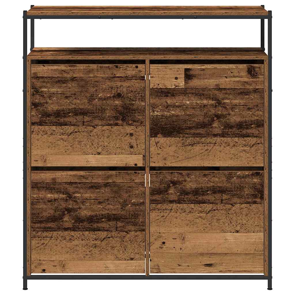 Mobile per scarpe con porta Legno vecchio 100 x 34 x 112 cm