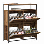 Mobile per scarpe con porta Legno vecchio 100 x 34 x 112 cm