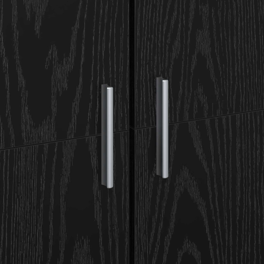 Credenza Rovere Nero 70 x 33.5 x 180 cm Legno multistrato