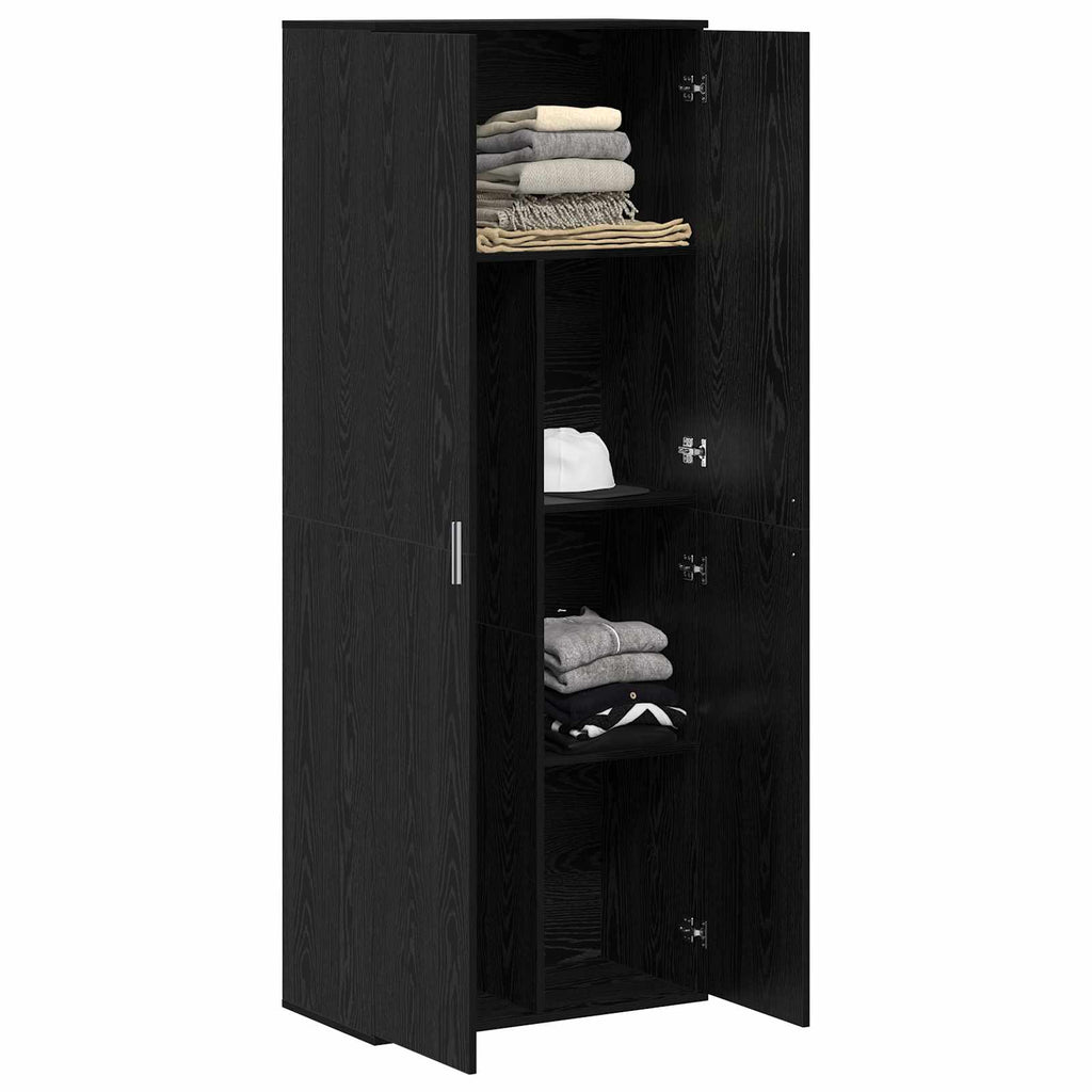 Credenza Rovere Nero 70 x 33.5 x 180 cm Legno multistrato