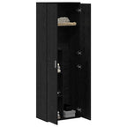 Alto mobile Rovere nero 60 x 35 x 180 cm Legno multistrato