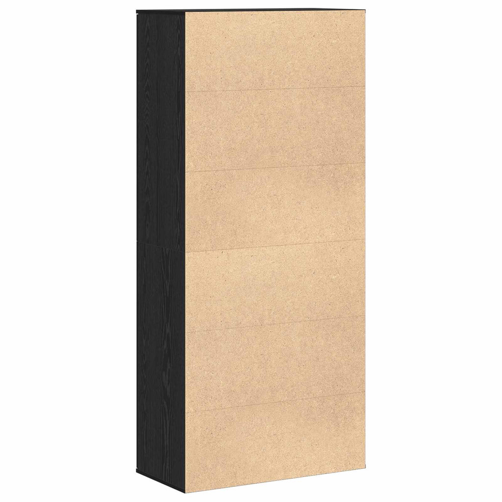 Credenza Rovere nero 80 x 39 x 178 cm Legno multistrato
