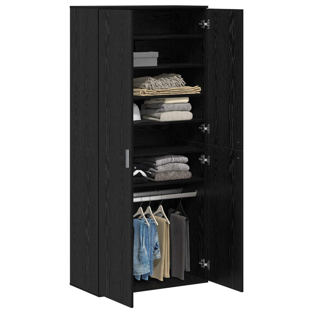 Credenza Rovere nero 80 x 39 x 178 cm Legno multistrato