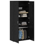 Credenza Rovere nero 80 x 39 x 178 cm Legno multistrato