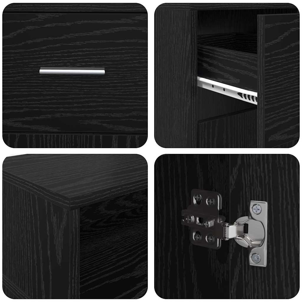 Scrivania Rovere nero 160 x 55 x 91 cm Legno multistrato