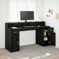 Scrivania Rovere nero 160 x 55 x 91 cm Legno multistrato