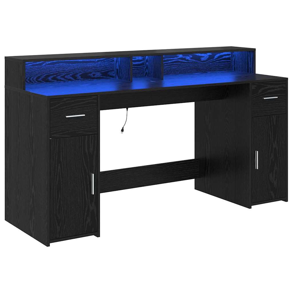 Scrivania Rovere nero 160 x 55 x 91 cm Legno multistrato