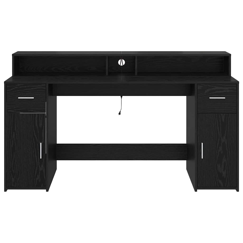 Scrivania Rovere nero 160 x 55 x 91 cm Legno multistrato