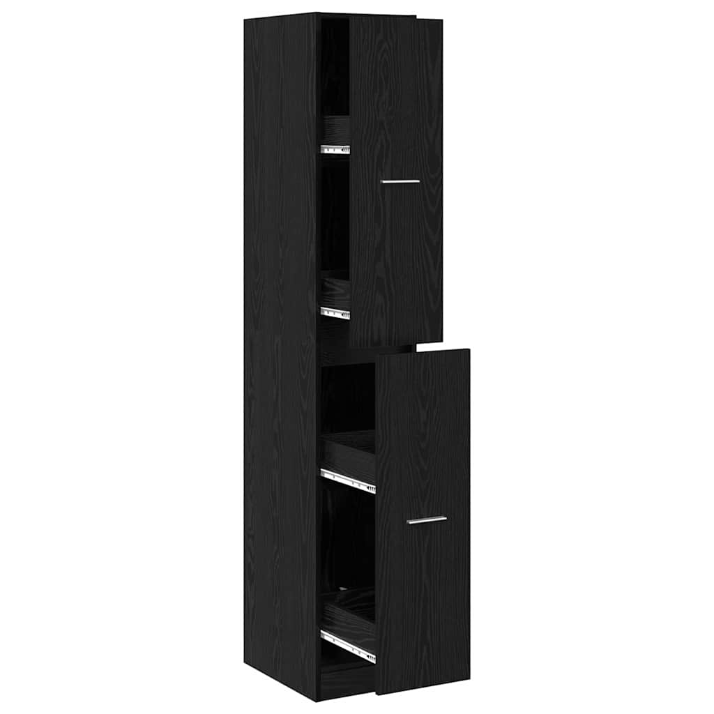 Armadio da Apoteca Rovere nero 30 x 41 x 174.5 cm