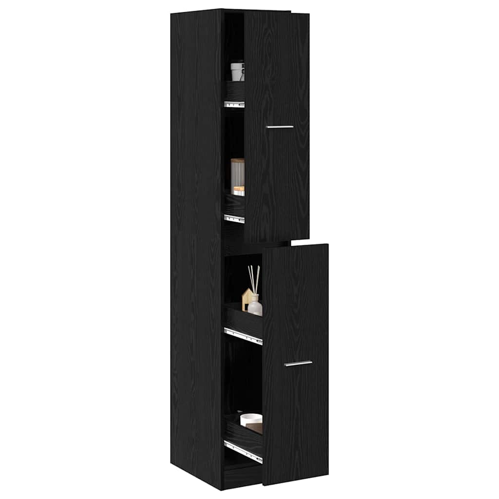 Armadio da Apoteca Rovere nero 30 x 41 x 174.5 cm