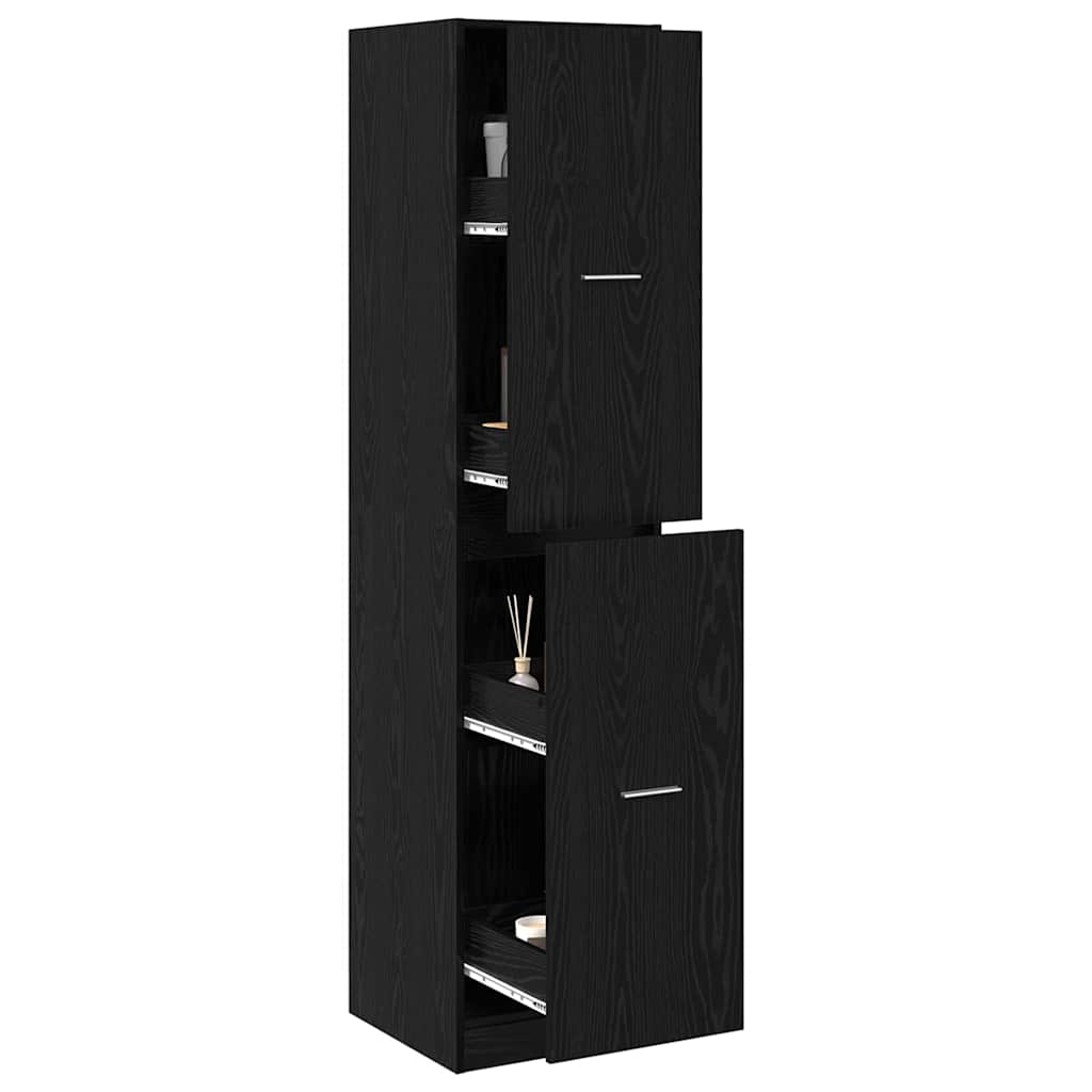 Armadio da Apoteca Rovere nero 40 x 41 x 174.5 cm