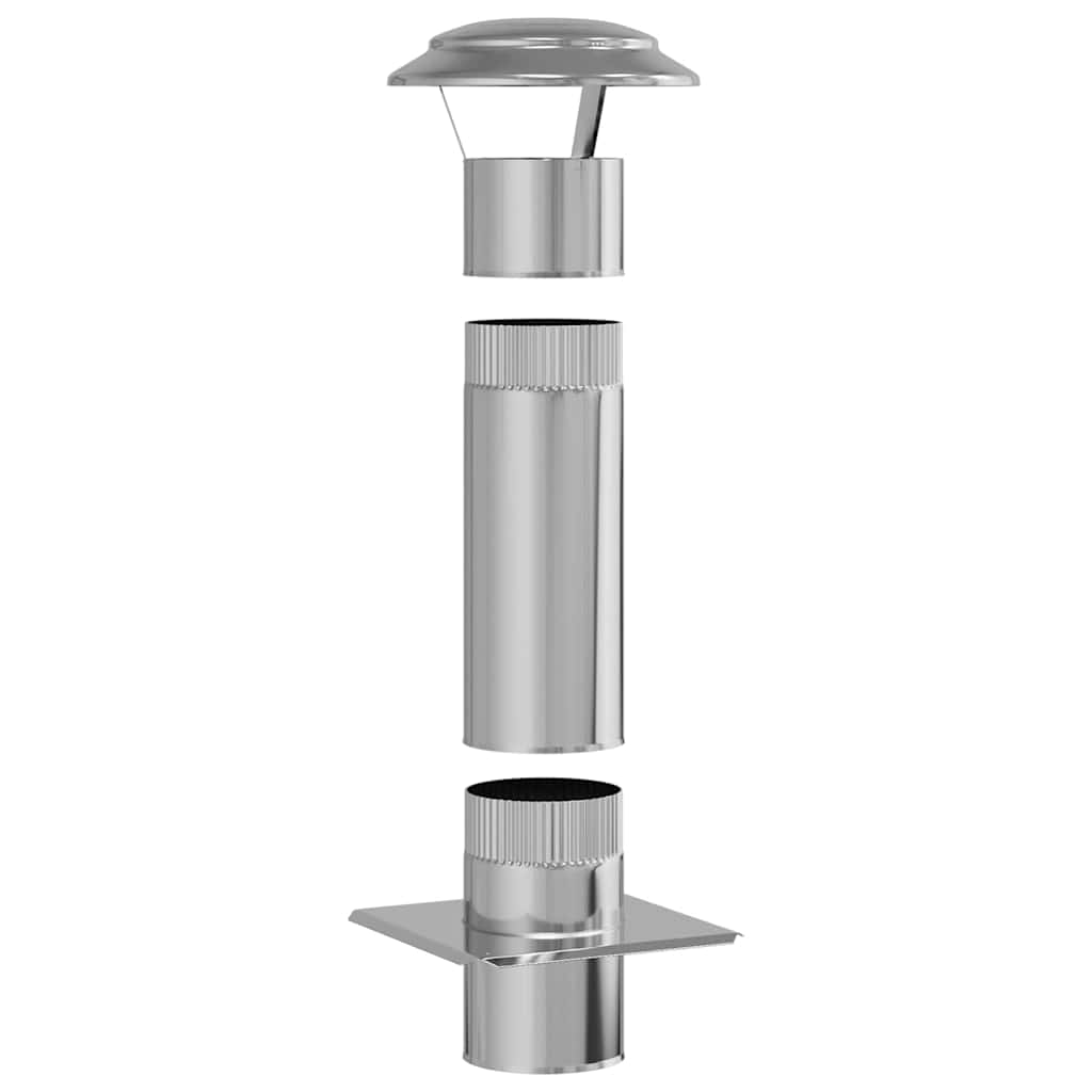 Estensione Camino Argento 25 x 25 x 65 cm Acciaio inossidabile