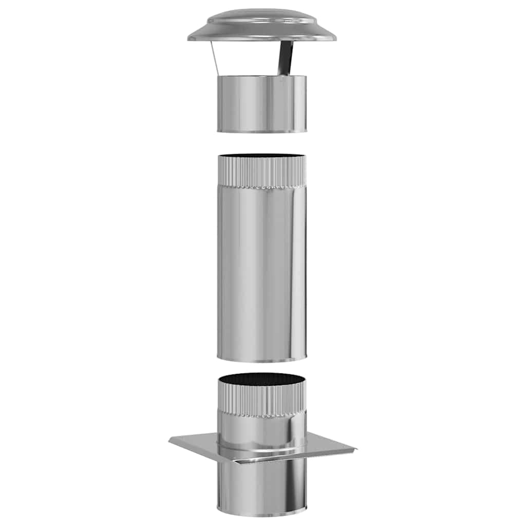 Estensione Camino Argento 25 x 25 x 65 cm Acciaio inossidabile