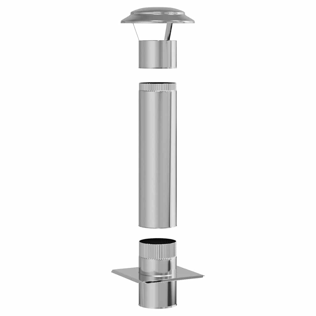 Estensione Camino Argento 25 x 25 x 82 cm Acciaio inossidabile