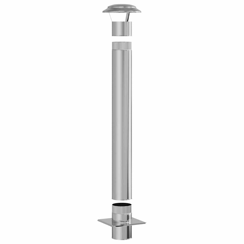 Estensione Camino Argento 25 x 25 x 132 cm Acciaio inossidabile