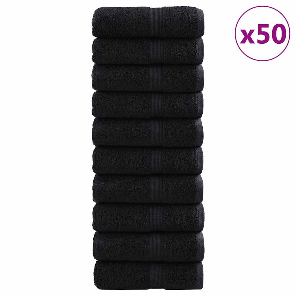 Asciugamano per Ospiti SOLUND 50 pcs Nero 30 x 50 cm 550 gsm